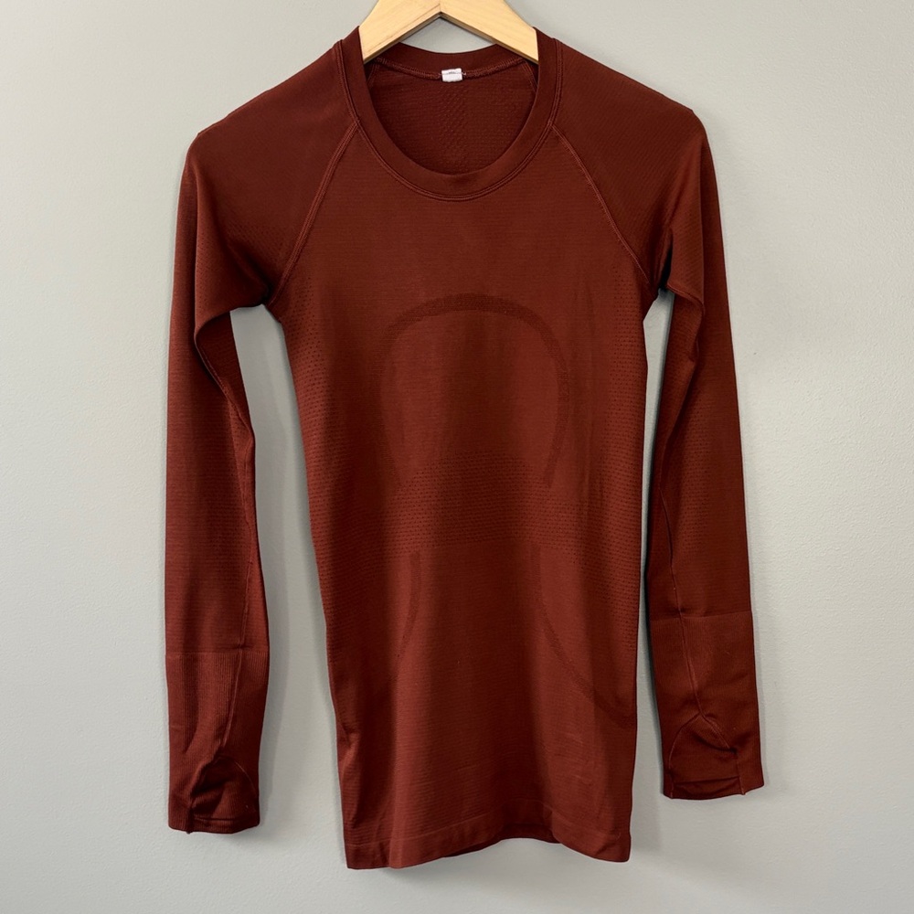 Lululemon Swiftly Tech LS Long Sleeve 2.0 Size‎ 2 Date Brown (Copper)